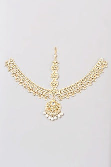 Gold Finish Pearl Mathapatti