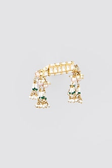 Gold Finish Kundan Polki Ring