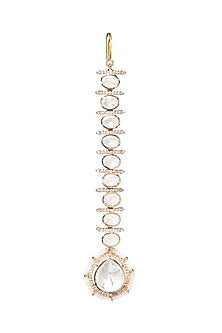 Gold Finish Kundan Polki Maangtikka