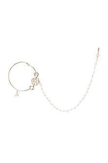 Gold Finish Kundan Polki Nosering