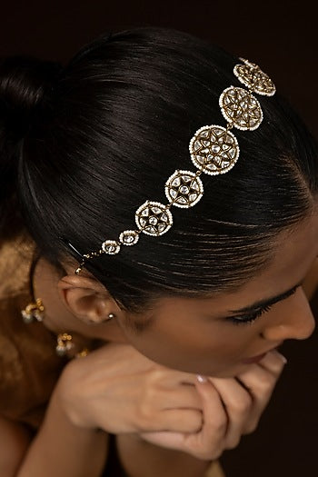 Gold Finish Kundan Polki Sheeshpatti
