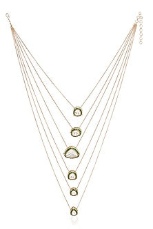 Gold Finish Kundan Polki Long Necklace Set