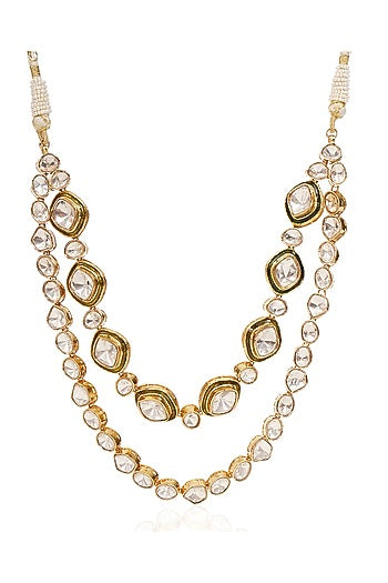 Gold Finish Kundan Polki Necklace