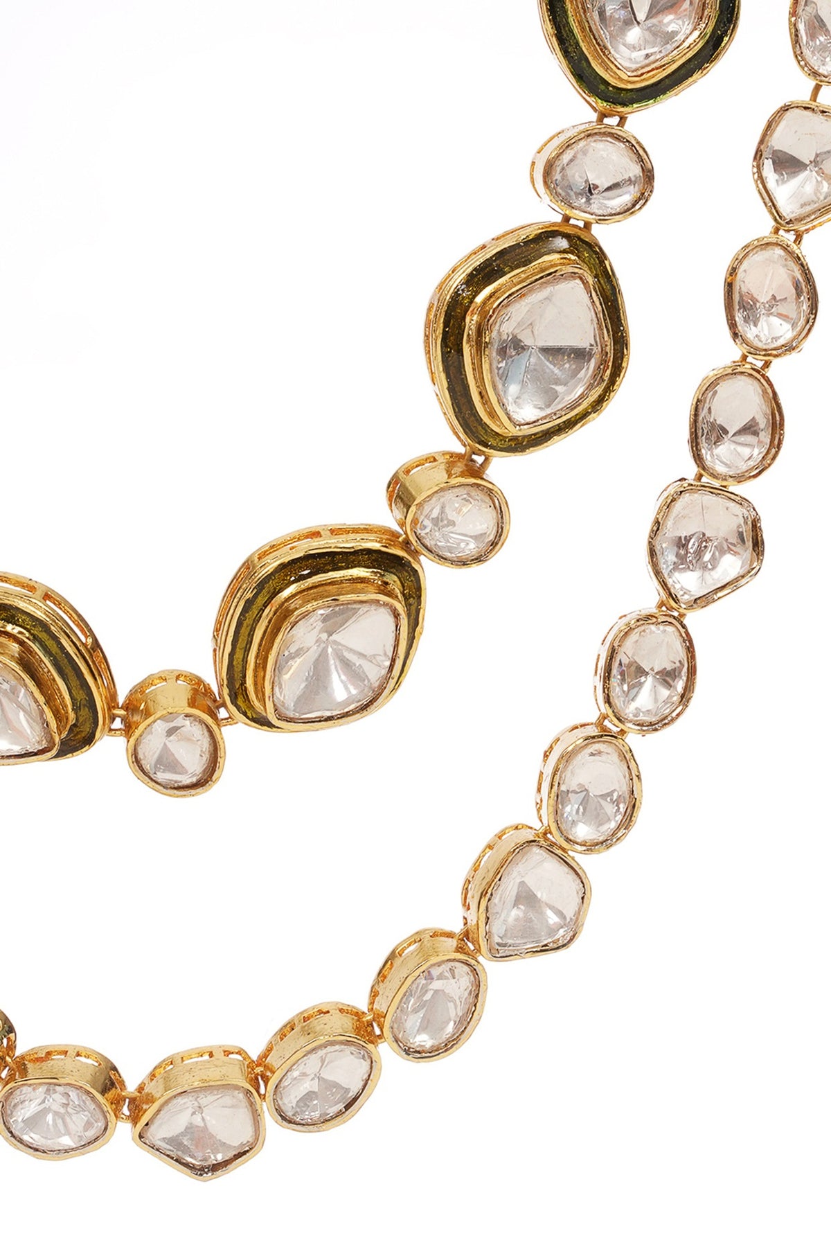 Gold Finish Kundan Polki Necklace