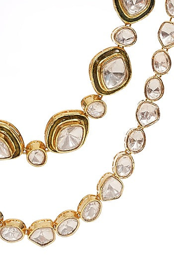 Gold Finish Kundan Polki Necklace