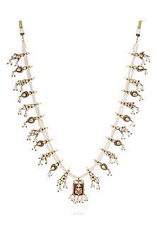 Gold Finish Kundan Polki & Ruby Long Necklace