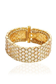 Gold Finish Kundan Polki Bangle