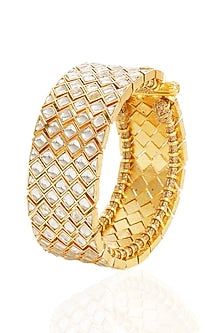 Gold Finish Kundan Polki Bangle