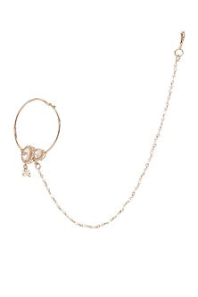 Gold Finish Kundan Polki Nose Ring