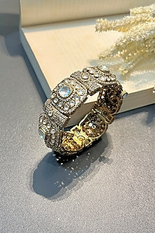 Gold Finish Zircon Bangle