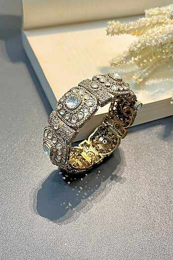 Gold Finish Zircon Bangle