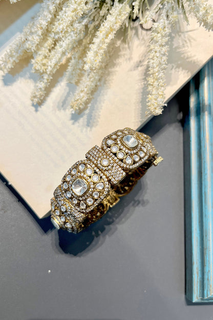 Gold Finish Zircon Bangle