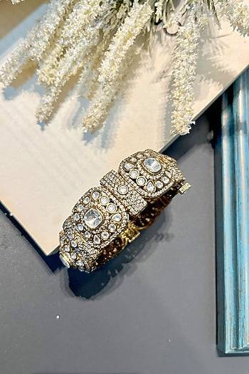 Gold Finish Zircon Bangle