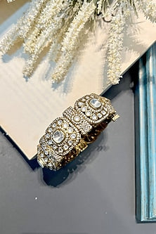 Gold Finish Zircon Bangle