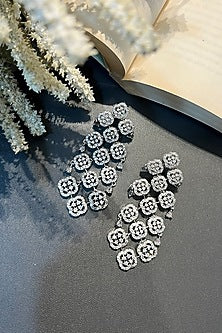 White Finish Zircon Dangler Earrings