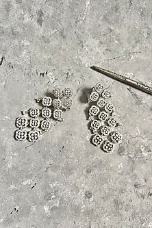 White Finish Zircon Dangler Earrings