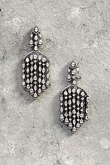 Black Rhodium Finish Zircon Dangler Earrings