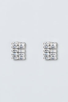 White Finish Zircon Long Necklace Set