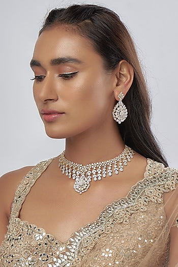 Gold Finish Zircon Necklace Set