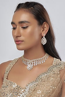 Gold Finish Zircon Necklace Set