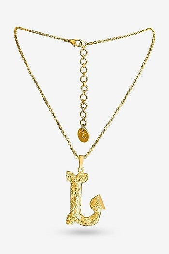 Gold Plated Initial Pendant Necklace