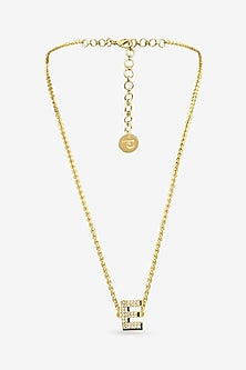 Gold Plated Diamond Initial Pendant Necklace