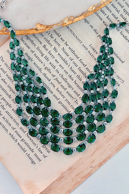 White Rhodium Plated Zircon Necklace