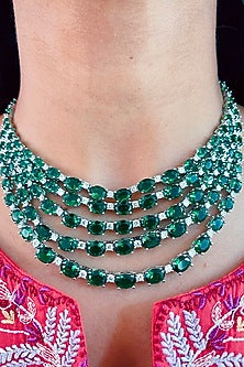 White Rhodium Plated Zircon Necklace