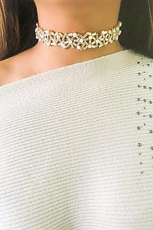 Gold Plated Pearl Choker Necklace
