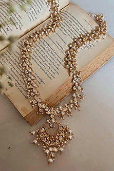 Gold Plated Kundan Polki Long Necklace