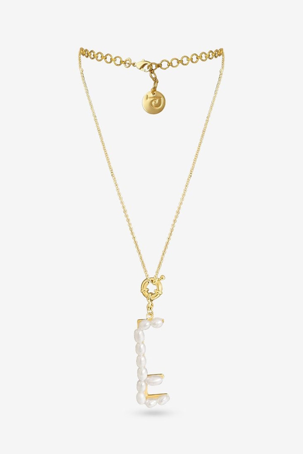 Gold Plated Pearl Initial Pendant Necklace