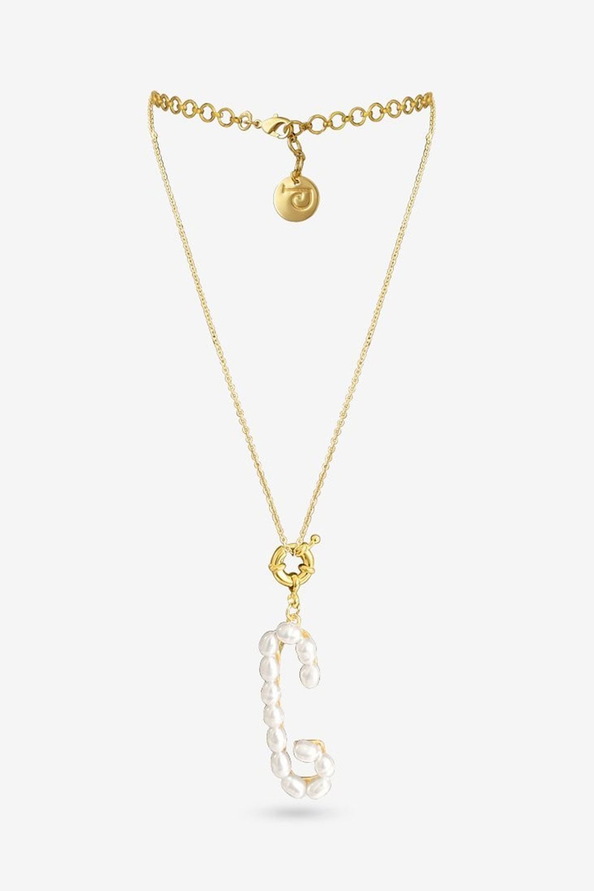 Gold Plated Pearl Initial Pendant Necklace