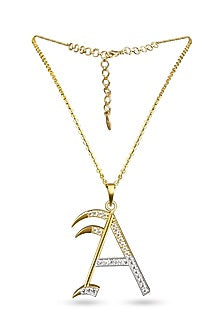 Gold Plated Diamond Initial Pendant Necklace