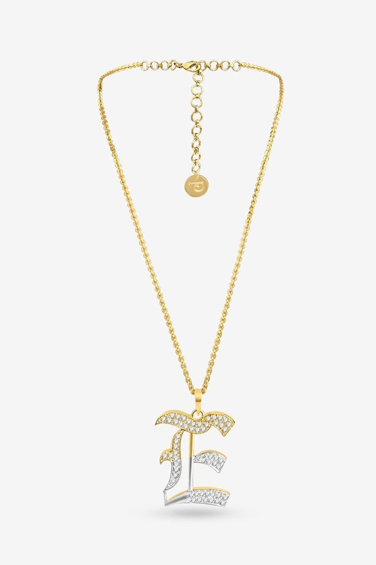 Gold Plated Diamond Initial Pendant Necklace