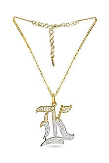 Gold Plated Diamond Initial Pendant Necklace