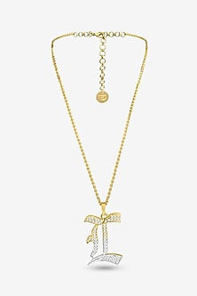 Gold Plated Diamond Initial Pendant Necklace