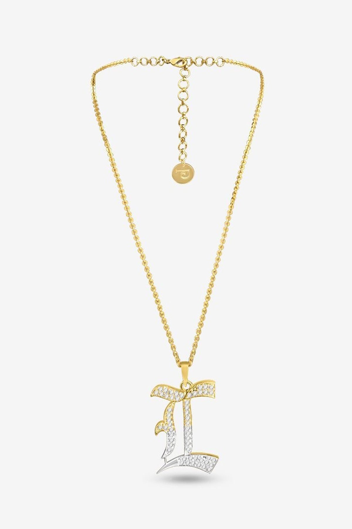 Gold Plated Diamond Initial Pendant Necklace