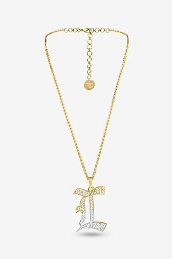 Gold Plated Diamond Initial Pendant Necklace