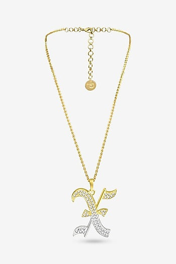 Gold Plated Diamond Initial Pendant Necklace