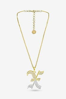 Gold Plated Diamond Initial Pendant Necklace