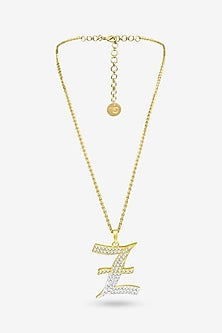 Gold Plated Diamond Initial Pendant Necklace