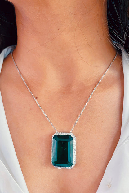 White Rhodium Plated Zircon Necklace