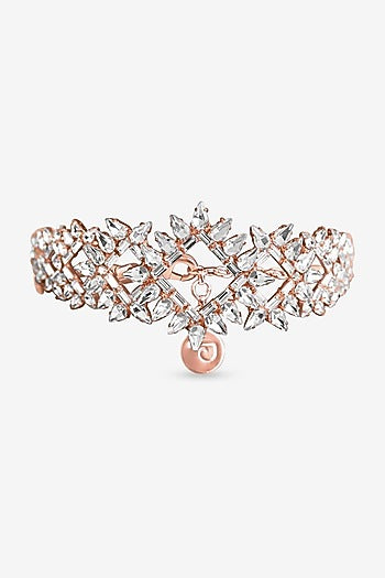 Rose Gold Plated Zircon Choker Necklace