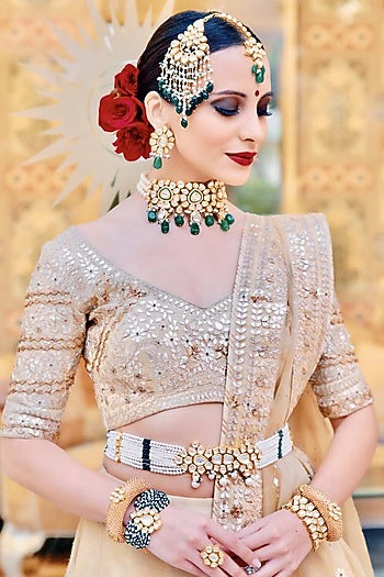Gold Plated Kundan Polki Choker Necklace
