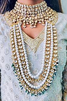 Gold Plated Kundan Polki Long Necklace