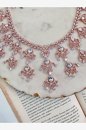 Rose Gold Plated Zircon Necklace