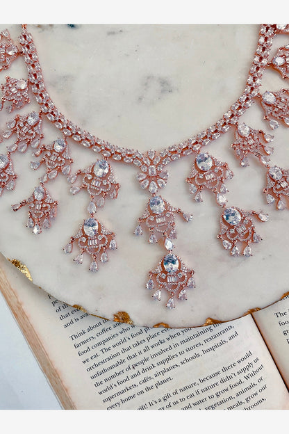 Rose Gold Plated Zircon Necklace