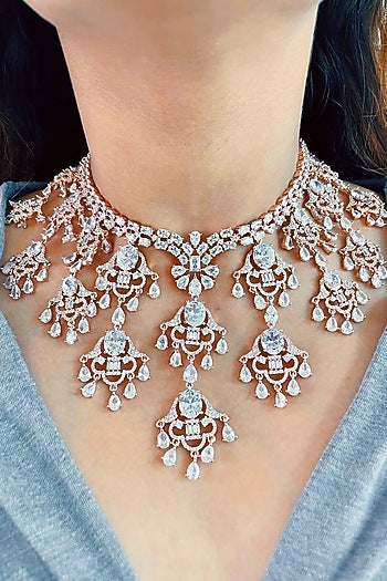 Rose Gold Plated Zircon Necklace