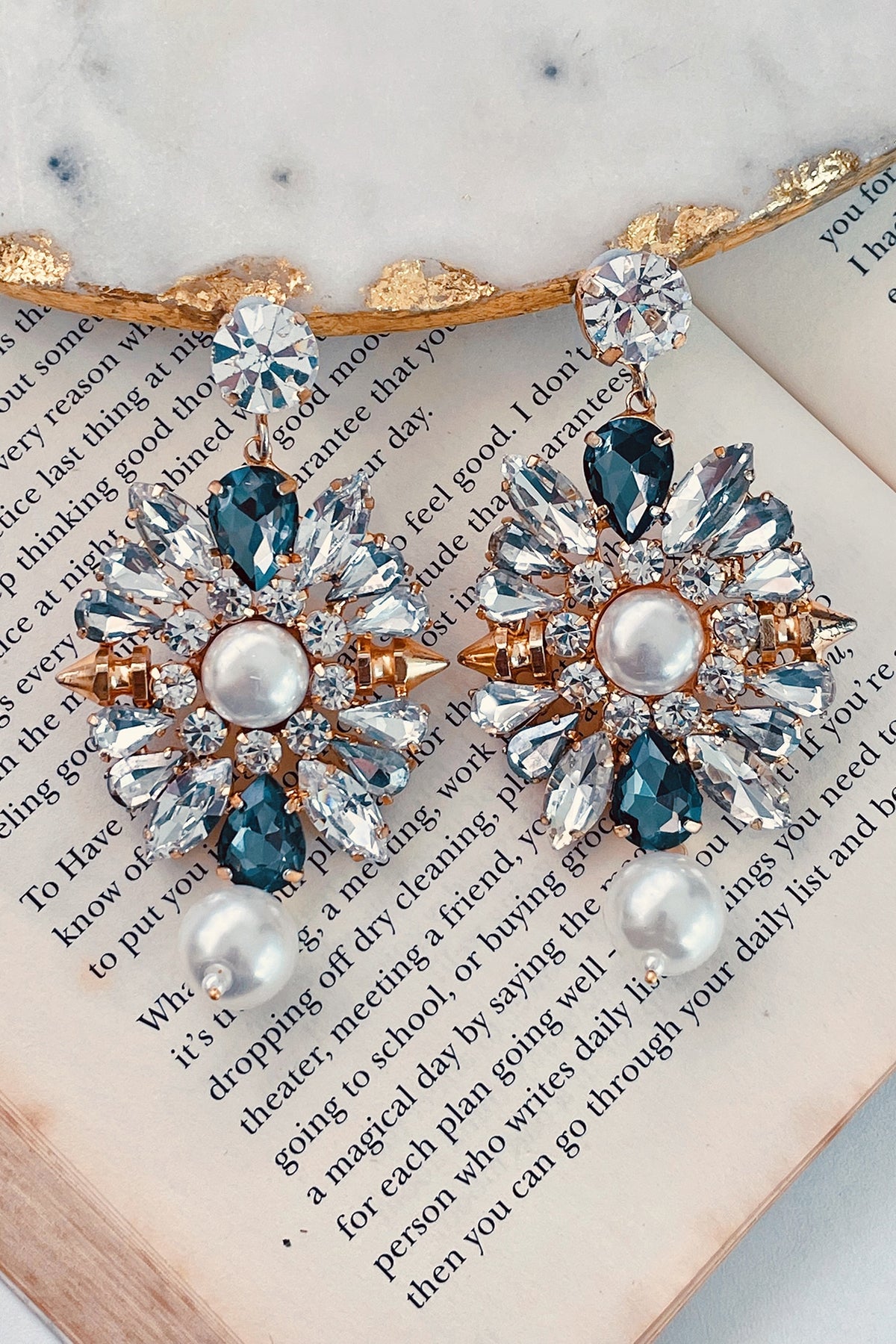 Rose Gold Finish Multi-Colored Swarovski Dangler Earrings