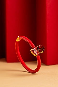 Gold Finish Adjustable Enameled Bracelet
